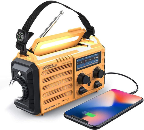 Radio Tiempo 5000mah Manivela Solar De Emergencia Radio...