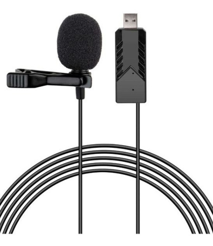 Microfono Corbatero Usb Entrada Auricular Pc Notebook 