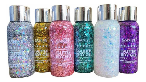 3 Glitter Brillos En Gel Para Ojos Rostro Y Cuerpo Saniye 