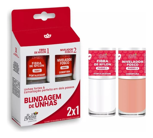 Kit Blindagem Unhas C/ Fibra De Nylon + Base - Bella Brazil