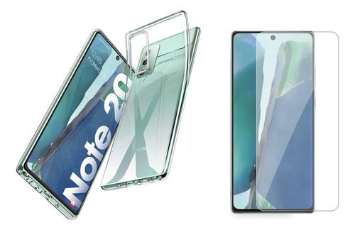 Funda Goma Transparente + Vidrio Para Samsung Galaxy Note 20