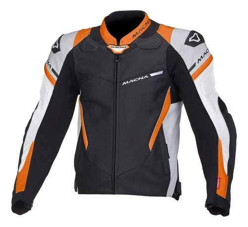 Campera Cuero Macna Hyper Racing Alta Gama Moto Delta