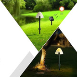 Luzes Jardim Cogumelo Luz Led Plaquinha Solar Recarregável