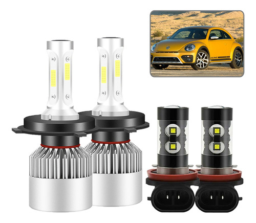 Kit Faros Led 8000lm Luz Alta Y Baja/niebla Para Volkswagen