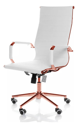 Cadeira De Escritório Giratoria Eames Branca - Rose Gold