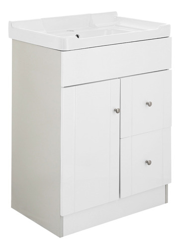 Mueble Vanitorio Lacado Blanco Mas Cubierta De Loza 60x40cm