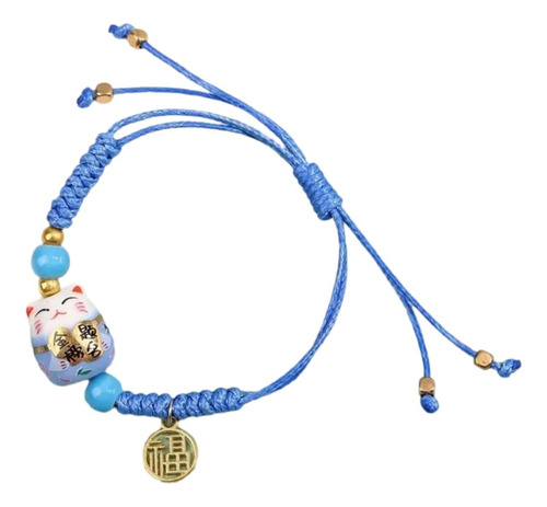 Pulsera Manekineko Gato De La Suerte Hecha A Mano Cerámica