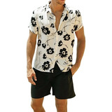 Camisa Hawaiana Con Estampado Floral Para Hombres [u]