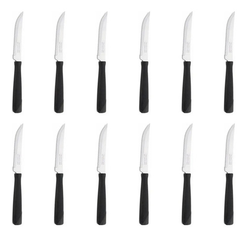 12 Cuchillos De Asado Tramontina New Kolor Negro Samihome