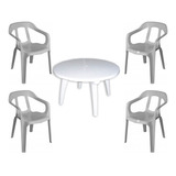 Set De 4 Sillas Milano + Mesa Redonda Reforzada Mascardi