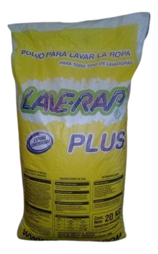 Jabon Para Ropa Laverap Plus Baja Espuma 20 Kilos