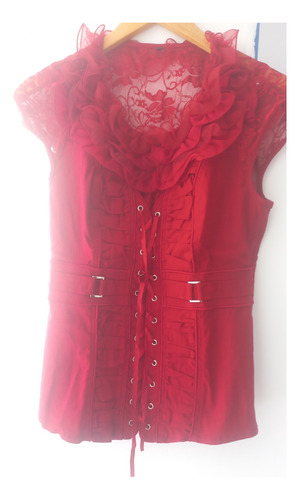 Blusa Corset Encaje Rojo