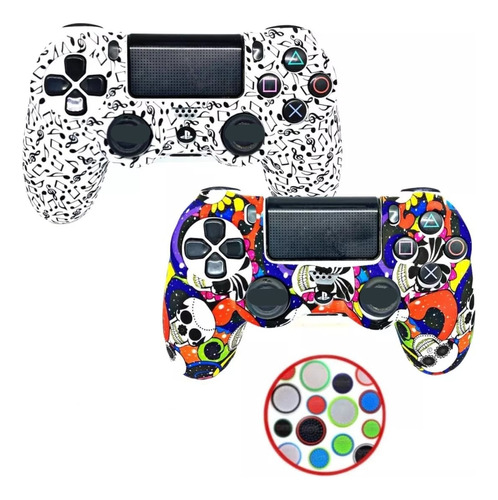 Kit 2 Fundas Para Control De Ps4 Con Grips Protector 04