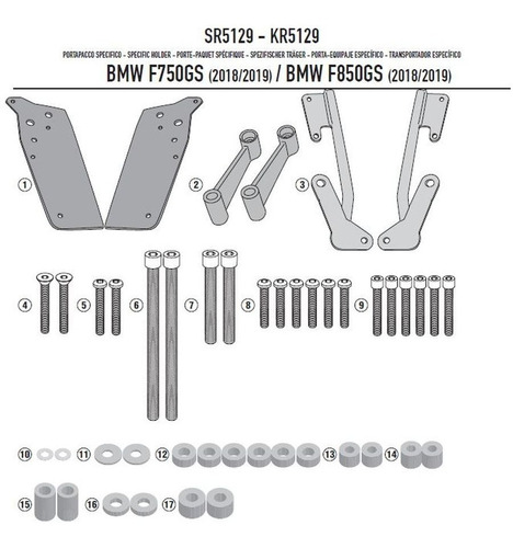 Soporte Baul Top Case Givi Bmw F 850 750 Gs Solomototeam