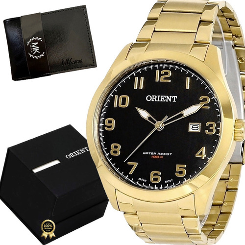 Relógio Orient Masculino Mgss1180 P2kx Dourado Nf + Carteira