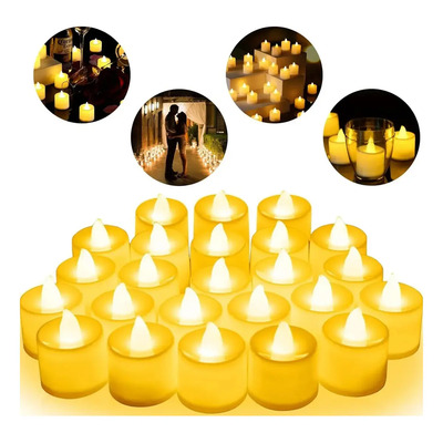 Bf Luces De Té, 50 Paquetes De Velas De Luces De Té Led Sin Llama, Velas Falsas Con Pilas, 100 Horas, Ámbar Cálido, Ideal Para Bodas, Fiestas, Diwali, Días Festivos, Decoración Del Hogar Y Exteriores | Meses sin interés