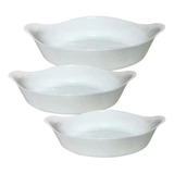 Fuentes  Marinex Para Horno, Set 3 Unidades Ovaladas Opaline