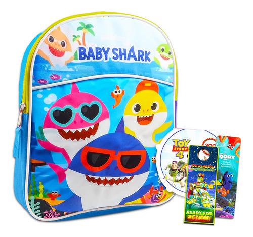 Baby Shark 11 Mini Mochila Escolar Para Niños ~ Paquete De 4