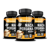 3x Maca Peruana Negra 120 Cápsulas Bionutri Alta Qualidade