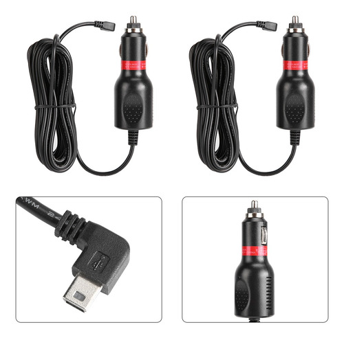 Cargador Rápido De Coche, 2 Piezas, Portátil, Negro, 5 V, 1