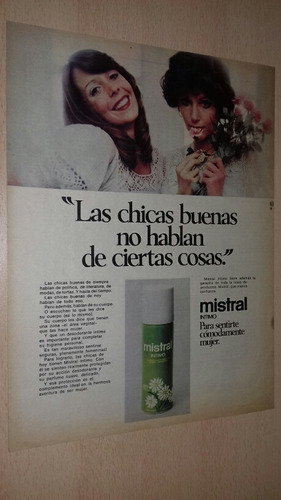 P548 Clipping Publicidad Desodorante Intimo Mistral Año 1975