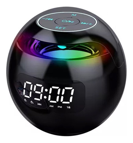 Reloj Despertador Portátil Colorido Con Parlante Bluetooth