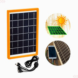 Carregador Painel   Solar 6w Portátil 5em1 Uso Externo