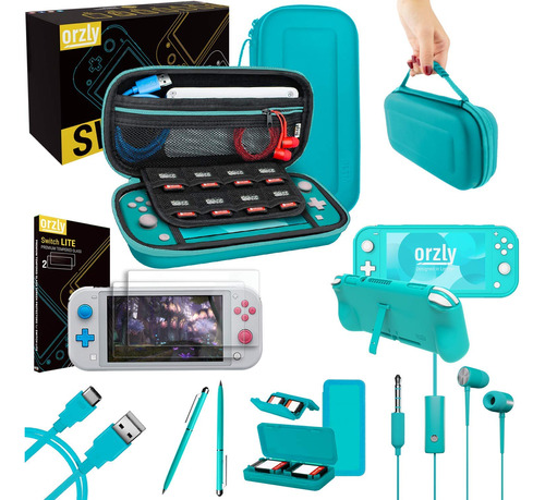 Orzly Switch Lite Accessories Bundle - Funda Y Protector De.