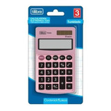 Calculadora Tilibra Tc03 Grande Rosa Claro 8 Dígitos Bolso