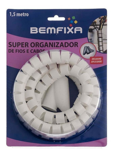 Organizador De Fios E Cabos Super 22mm - Bemfixa Cor Branco