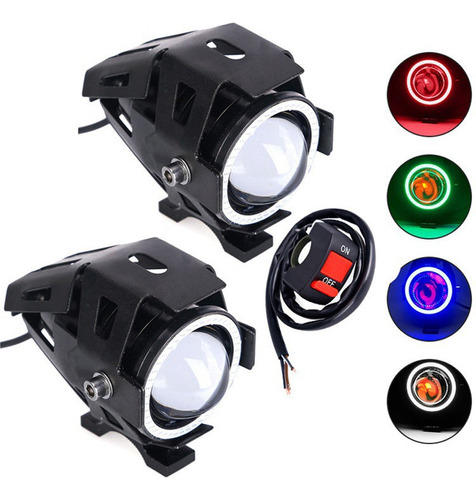 Luz De Motocicleta U7 Cañón Láser Faro Externo Un Par