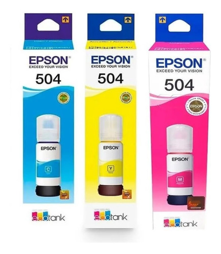 Pack Combo Tinta Epson 504 X 3 Colores L4150, L4160, L6161