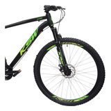 Bicicleta Aro 29 Ksw Xlt 21v Cambios Shimano Cor Preto E Verde Tamanho De Quadro 15