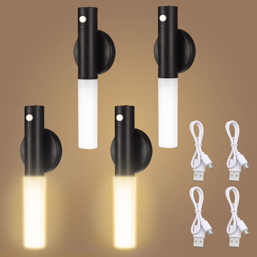 4 Luces Led Con Sensor De Movimiento, Luz Nocturna Usb Reca.