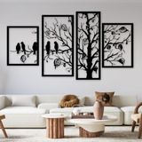 Cuadros Para Dormitorio Decorativos Arbol Pajaro Acero 