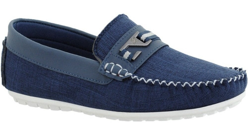 Sapato Infantil Mocassim Menino Leve Social Macio Cor Azul