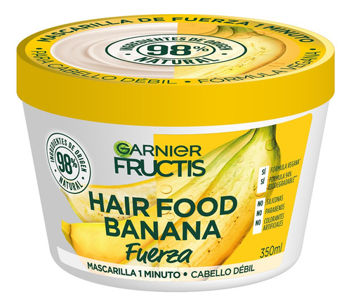 Garnier Fructis Hairfood Banana Mascarilla Pelo Débil,350 Ml