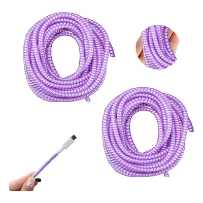 2pzs Espiral Protector Cable Usb Colores Metálicos 2.8m