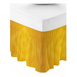 Faldón Cama Ombre Amarillo Ajustable, Moderno Y Lujoso.