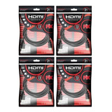 4 Cabos Hdmi 2 Metros 2.0 4k 3d Ultrahd 19 Pinos 