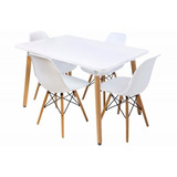 Juego De Comedor Mesa Eames 120 X 80 + 4 Sillas Eames Ct