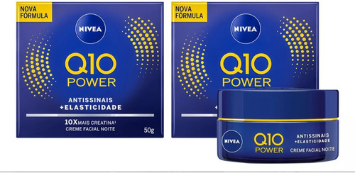 Creme Nivea Q10 Power Noturno Antissinais 50g Kit C/2 Unid