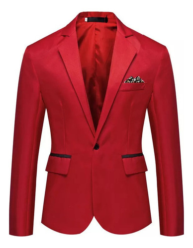 Blazer De Un Solo Pecho Para Hombre Slim Casual Talla Grande