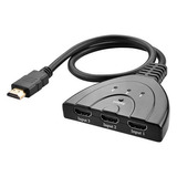 Conmutador Hdmi 3x1 Pigtail De Hasta 1080p (chapado En Oro)