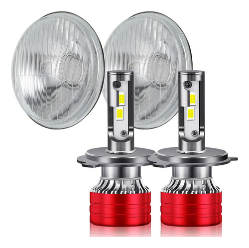 Carcasa De Faro Cuadrada De 7 Pulgadas,9003/h4 Led Faros