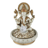 Fonte Agua Ganesha Hinduismo Chafariz Esfera Giratória Led Cor Branco 110v/220v