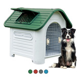 Casa Para Perro Grande Térmica De Plástico Con Puerta - 1 Mt Color Verde