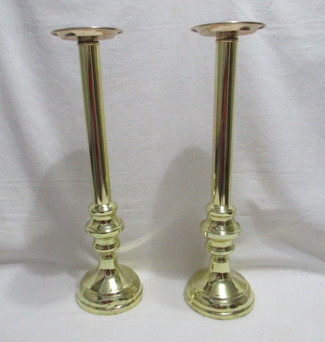 Antiguos Candelabros De Mesa Clásicos Bronce Dos Tonos 36cm