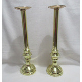 Antiguos Candelabros De Mesa Clásicos Bronce Dos Tonos 36cm