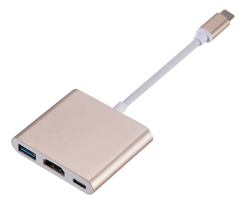 Adaptador Usb 3.0 Tipo C Hdmi 4k Vga 3 In1 Para Macbook Otg